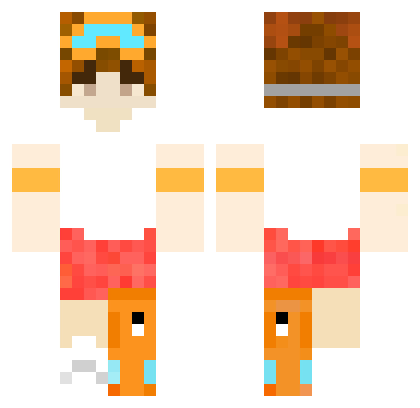 Sushyie Minecraft skin, front and back view