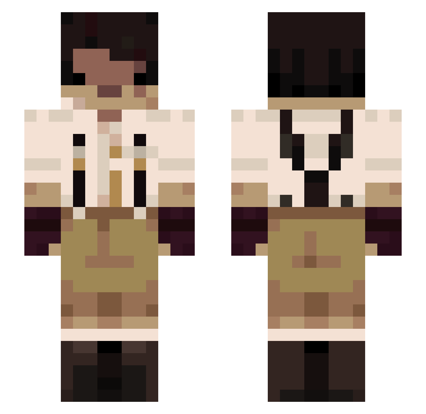 rosalindGreene Minecraft skin, front and back view