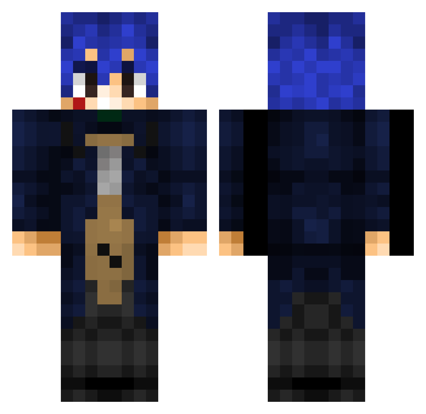 xriieel Minecraft skin, front and back view