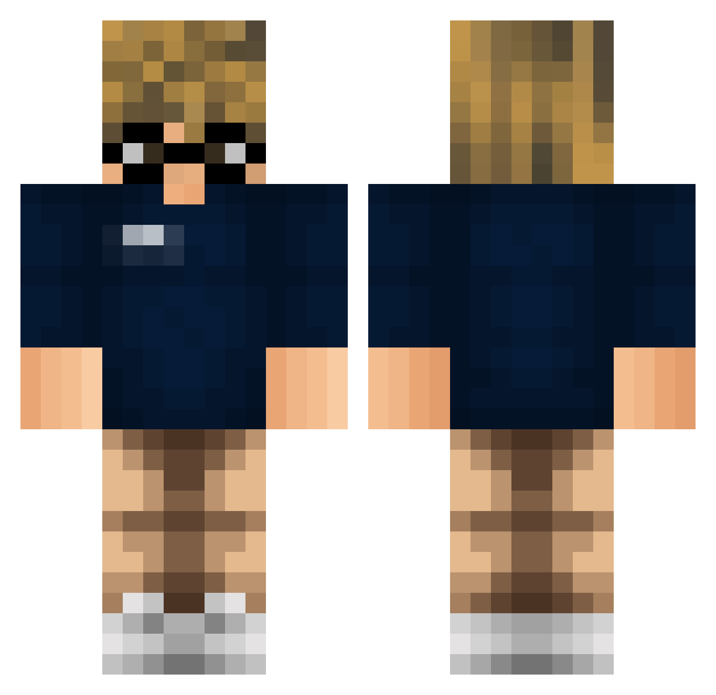 WarWereDeclared Minecraft skin, front and back view