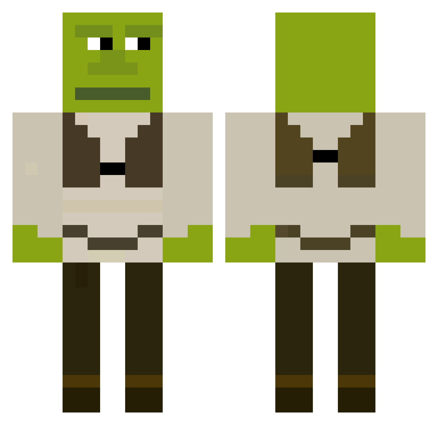 ZAYR05 Minecraft skin, front and back view