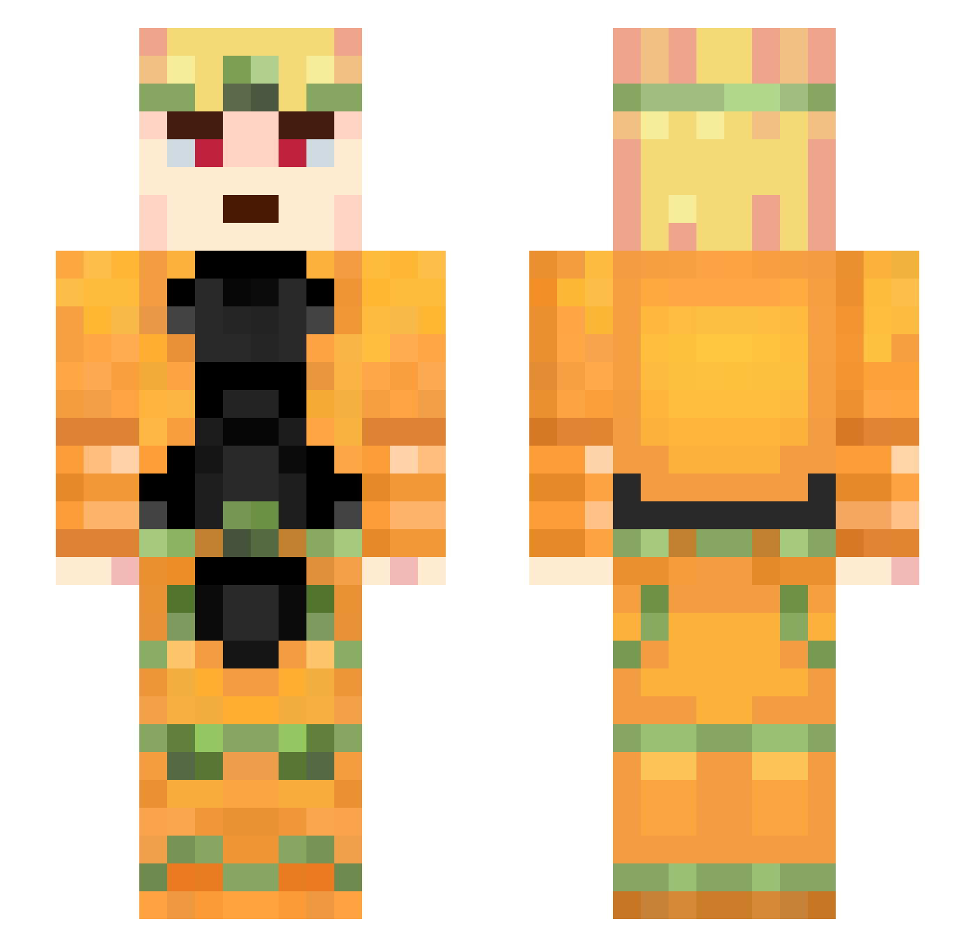 Kuro_50 Minecraft skin, front and back view