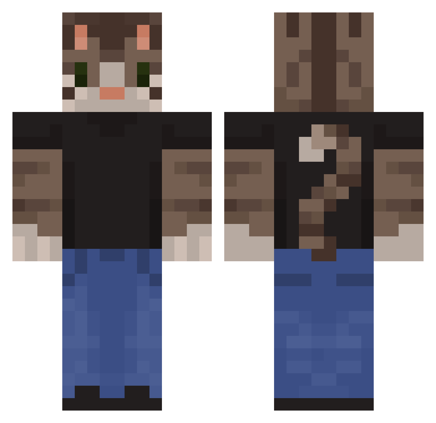 THEDinoSquad Minecraft skin, front and back view