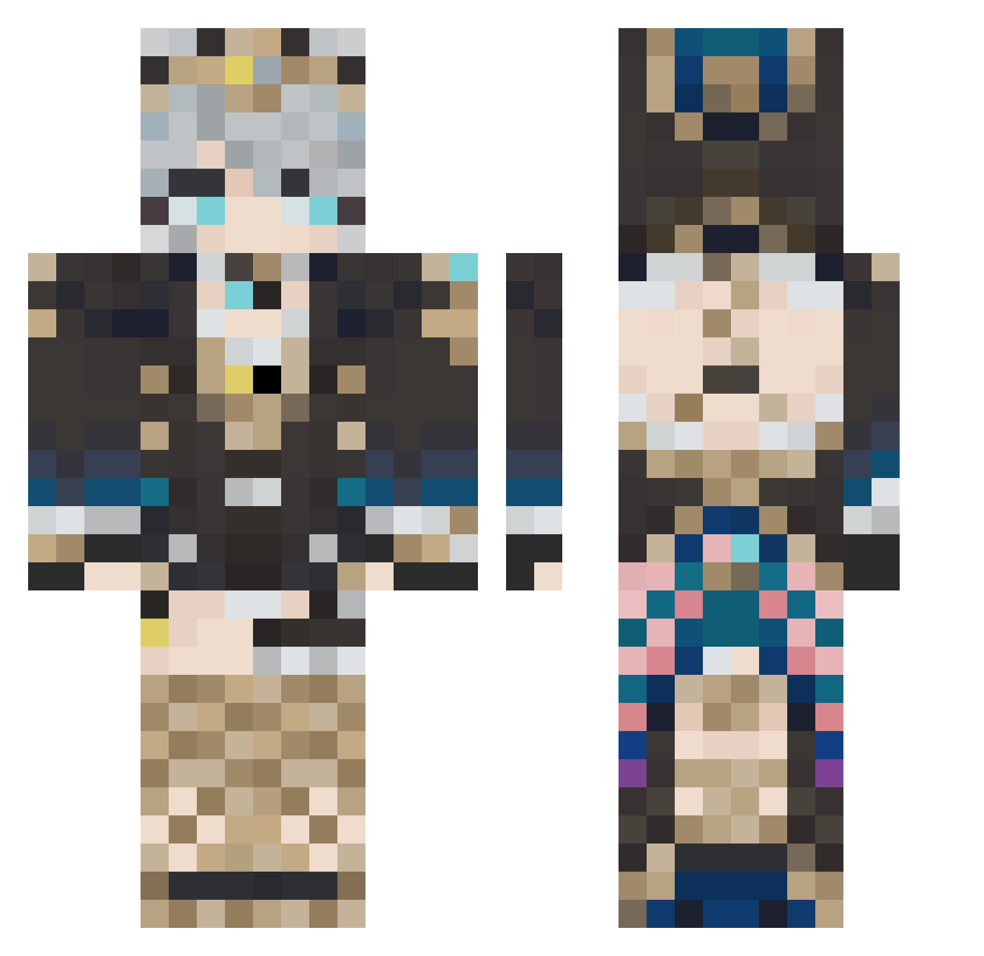 qwerwzl Minecraft skin, front and back view
