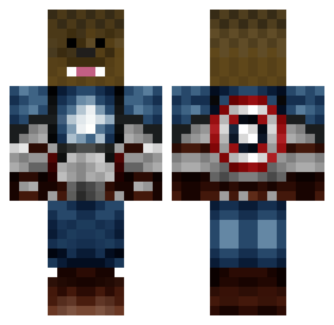 Ankles Minecraft skin, front and back view