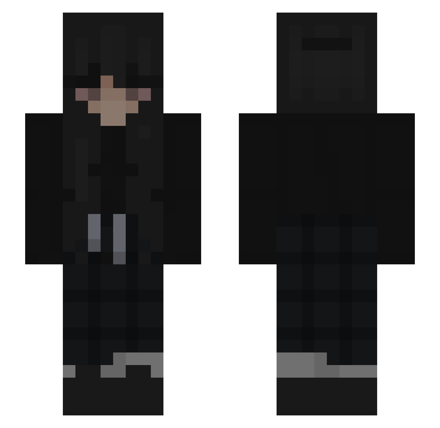 rikejmiskret Minecraft skin, front and back view
