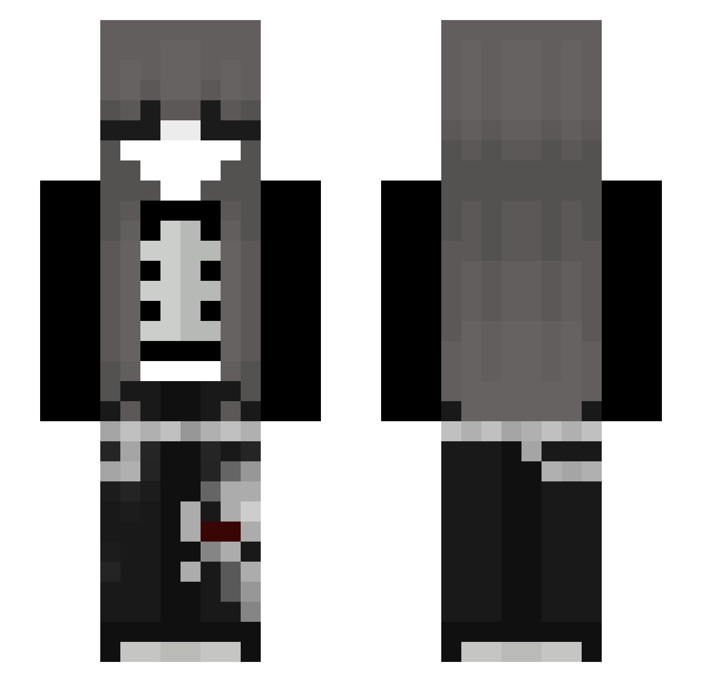 julixax Minecraft skin, front and back view