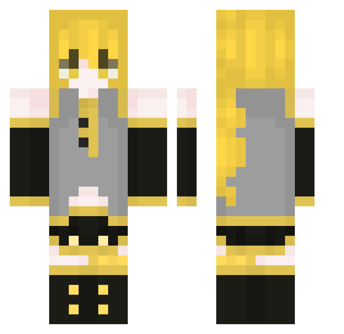 CarzTheNerd Minecraft skin, front and back view