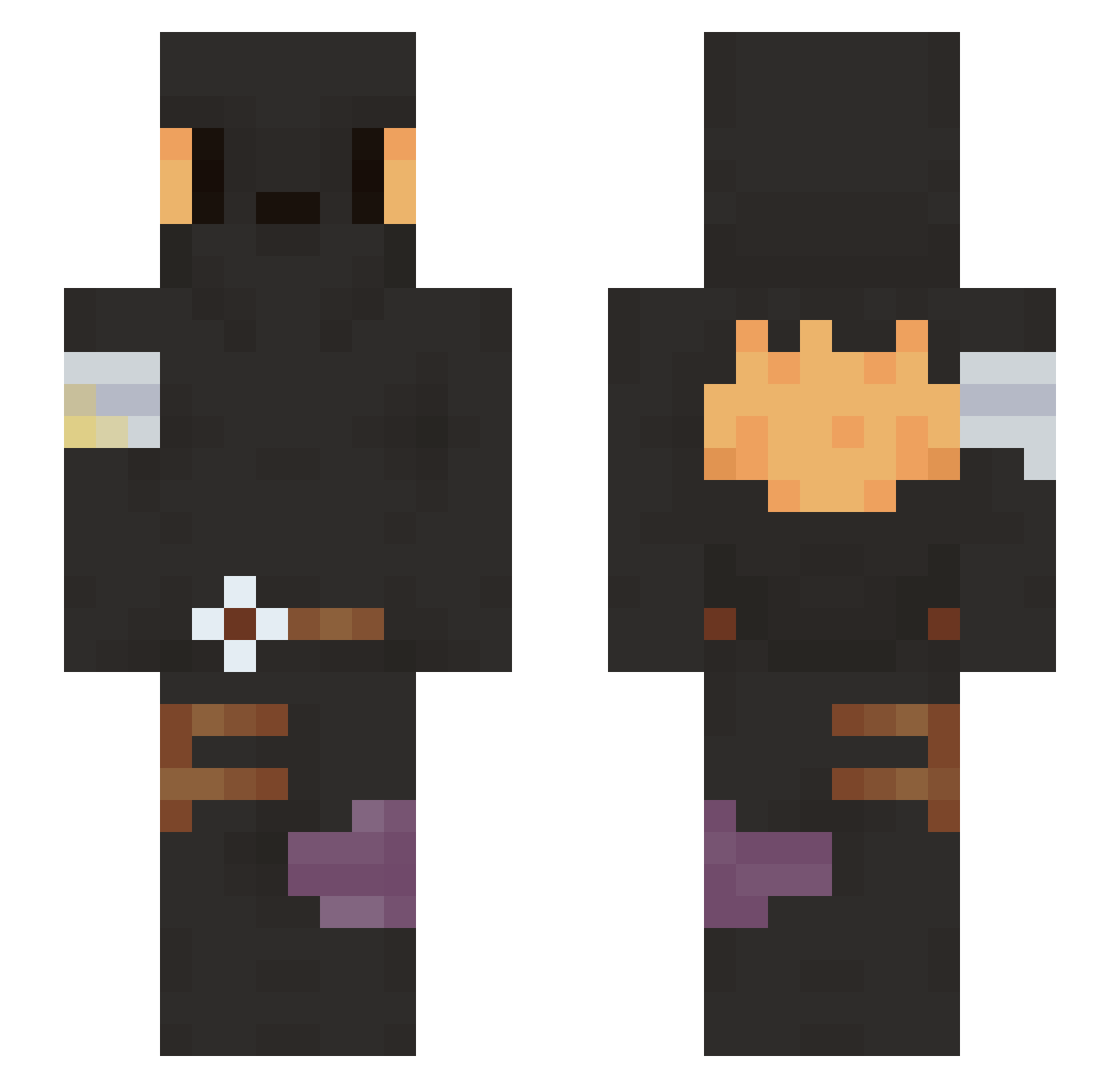 Skybolt06 Minecraft skin, front and back view