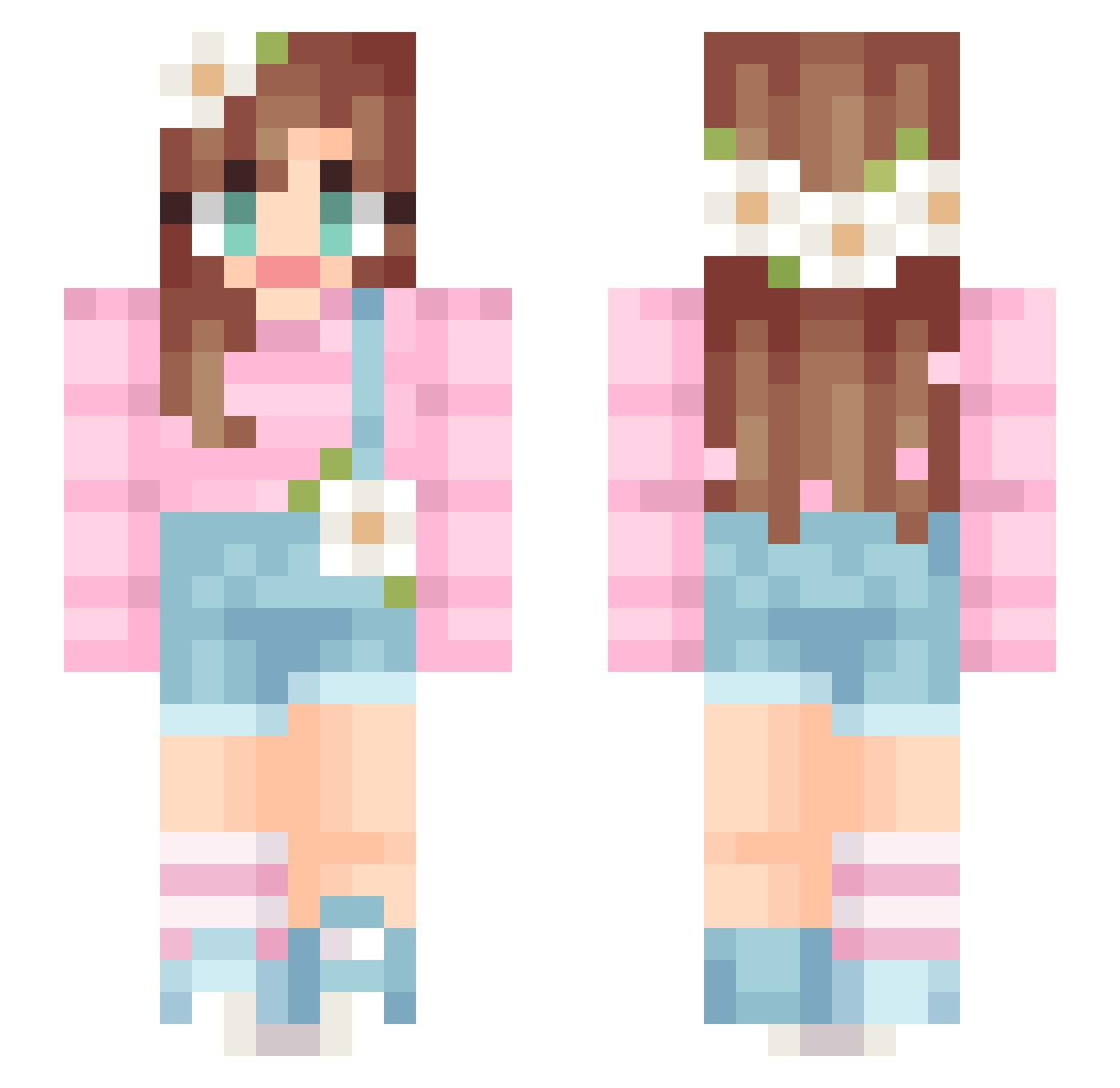 OuchDog Minecraft skin, front and back view