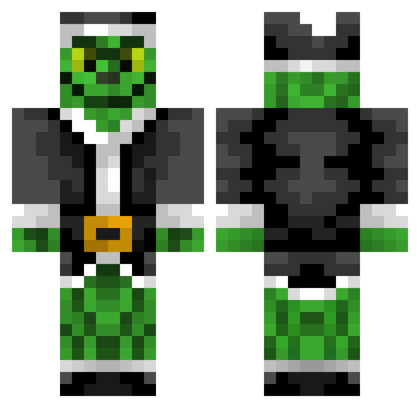 2kul Minecraft skin, front and back view