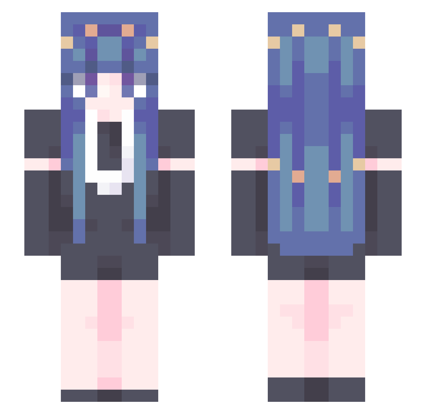 Moment__ Minecraft skin, front and back view