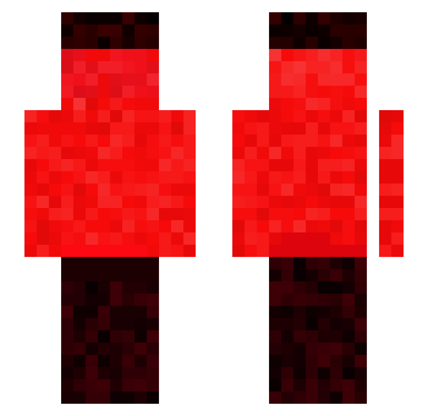 YUITV Minecraft skin, front and back view