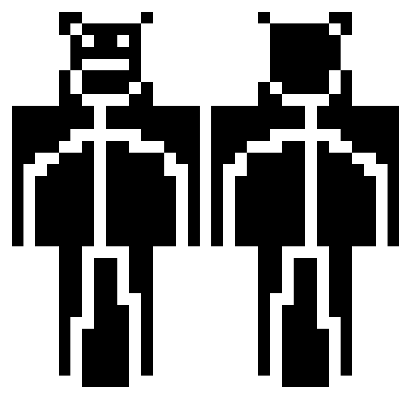 psat Minecraft skin, front and back view