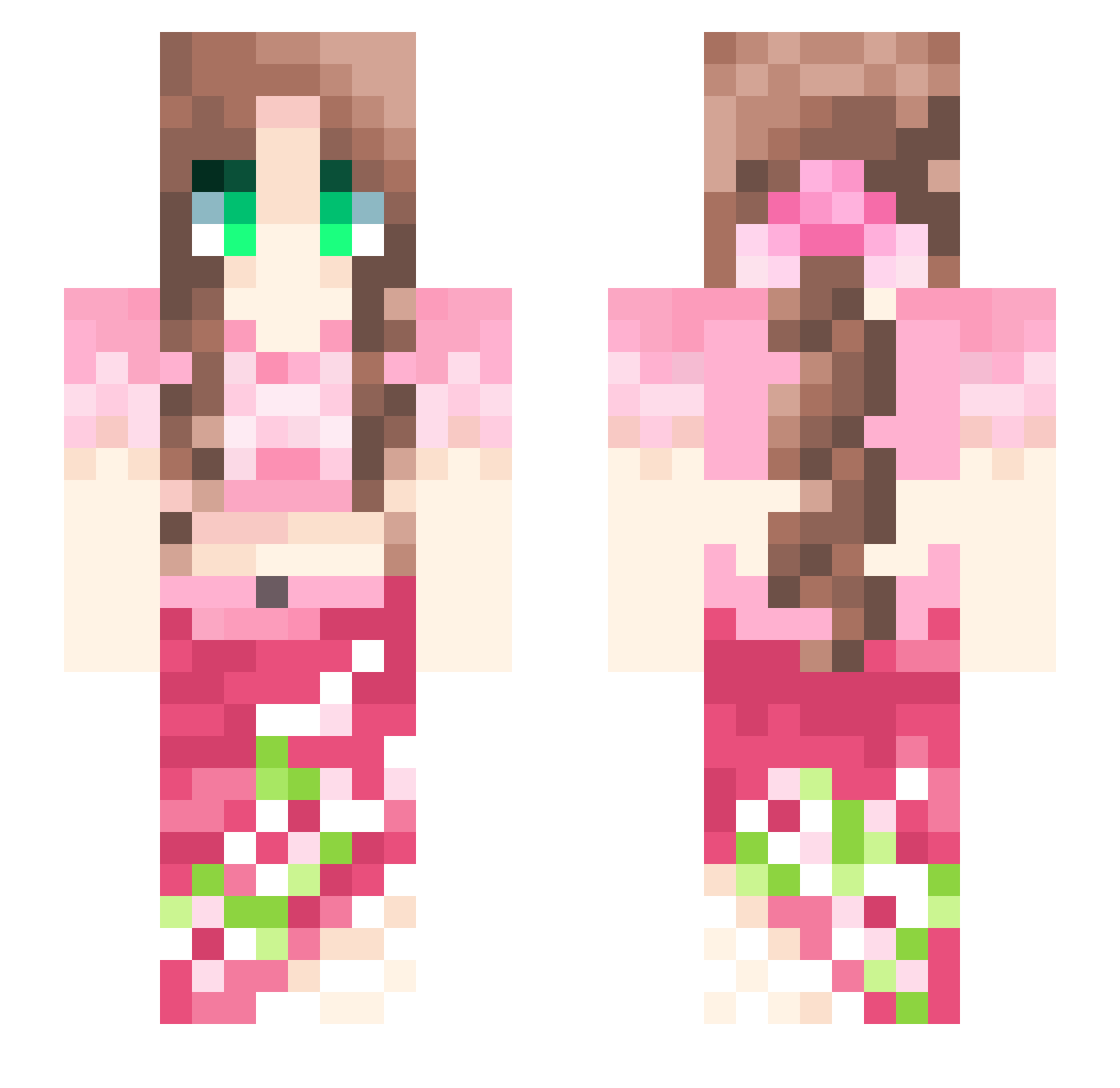 ryyziee Minecraft skin, front and back view