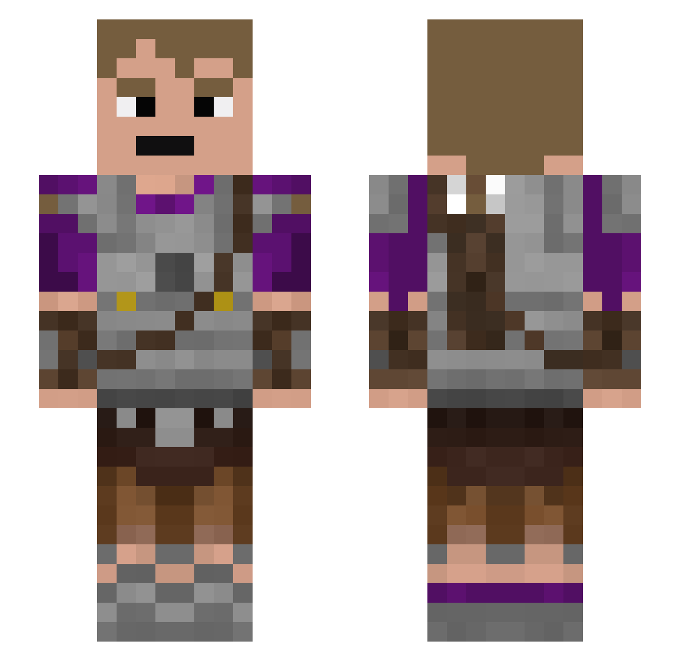 YoungBentley Minecraft skin, front and back view