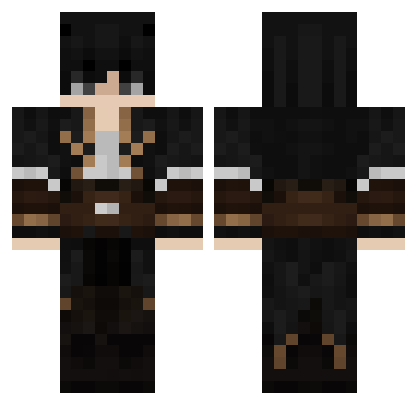 RVEELL Minecraft skin, front and back view