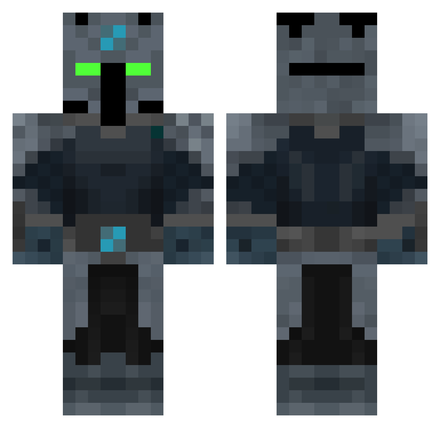 UA45 Minecraft skin, front and back view