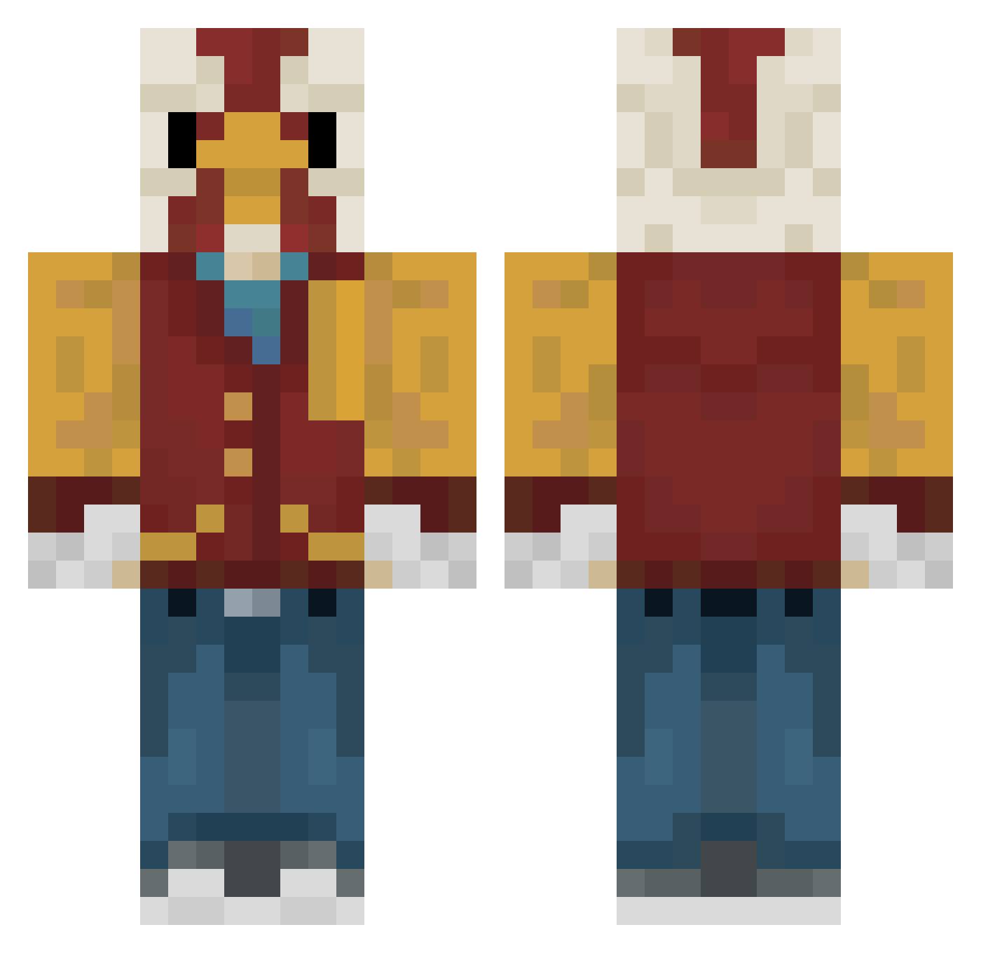 CakeDaNinjaDodo Minecraft skin, front and back view