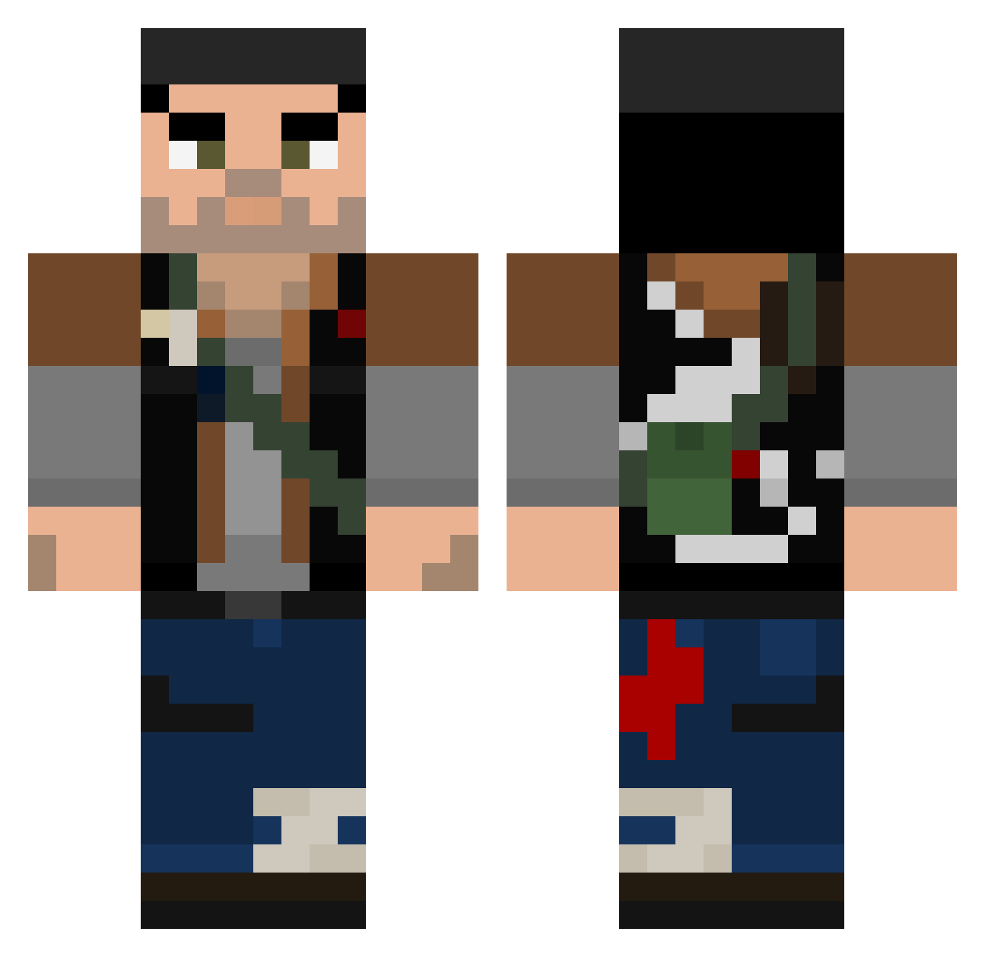 vIp3r2008 Minecraft skin, front and back view