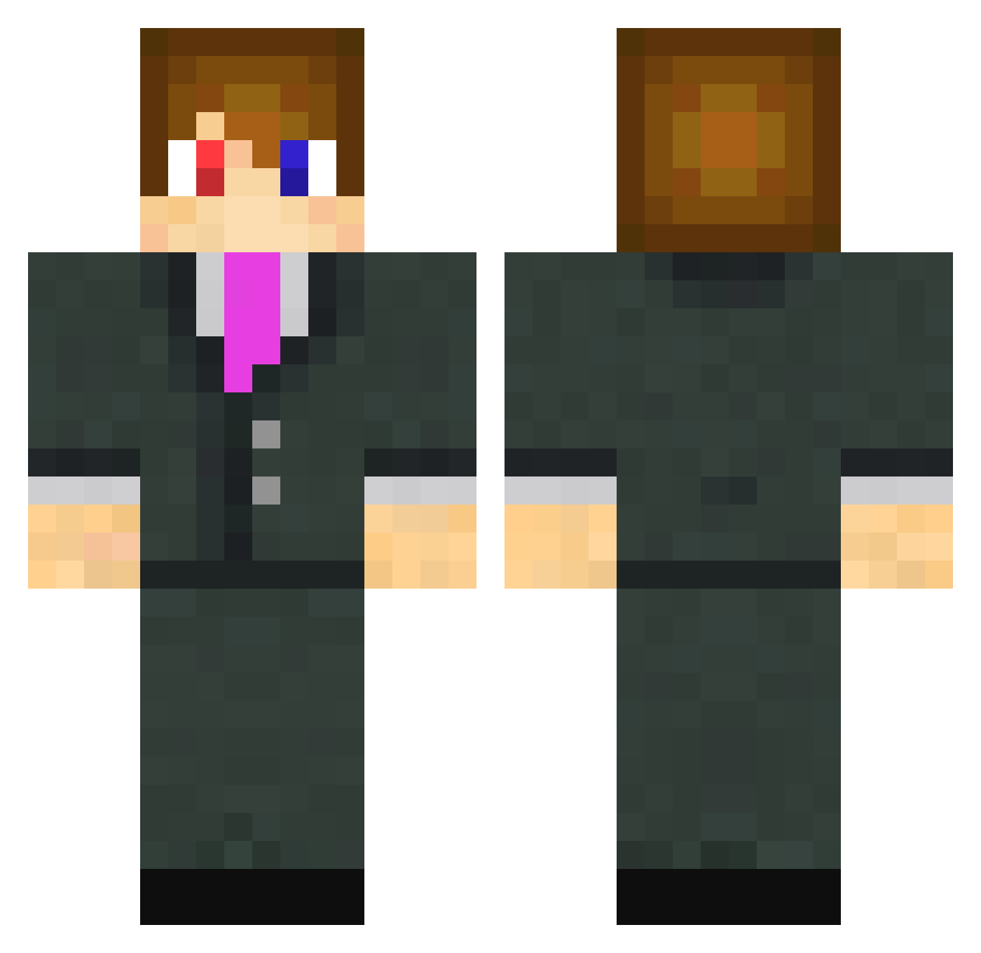 ErppiX1 Minecraft skin, front and back view