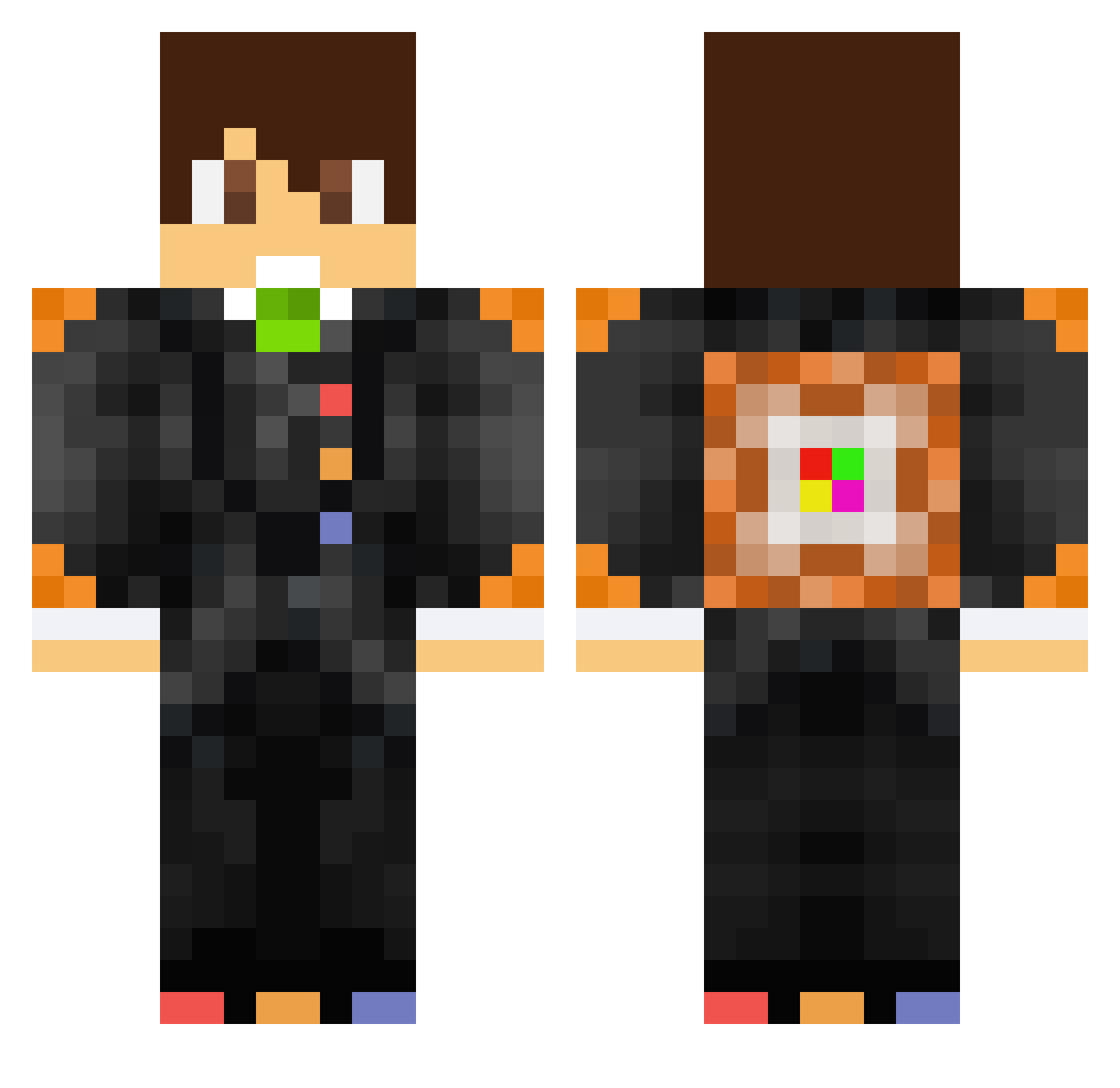 Sacavain Minecraft skin, front and back view