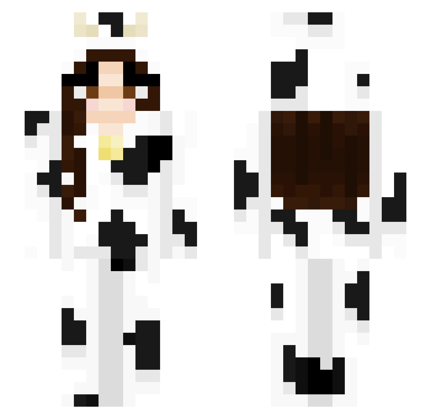 MaddyMo2 Minecraft skin, front and back view
