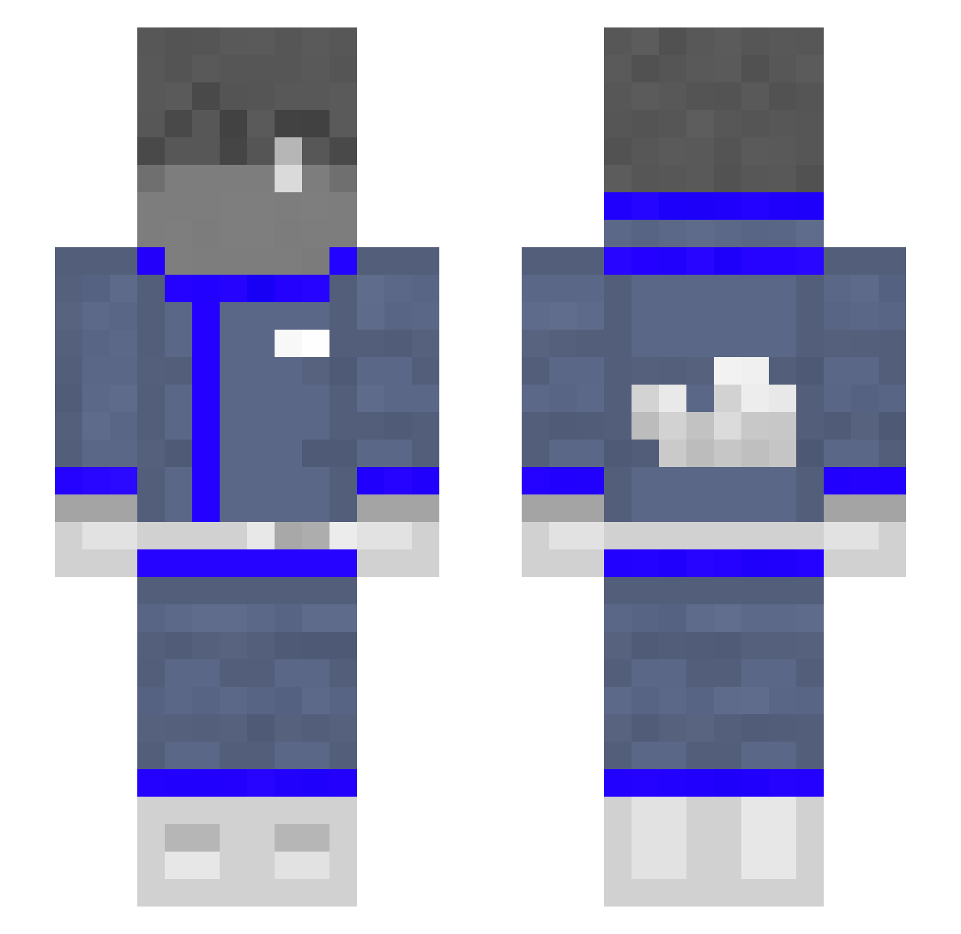 BLACKrtty Minecraft skin, front and back view