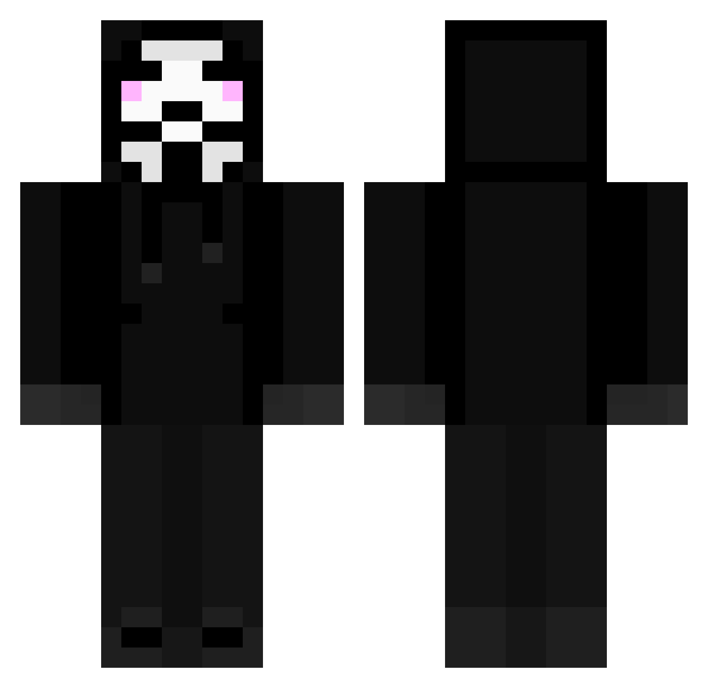 klucha777 Minecraft skin, front and back view