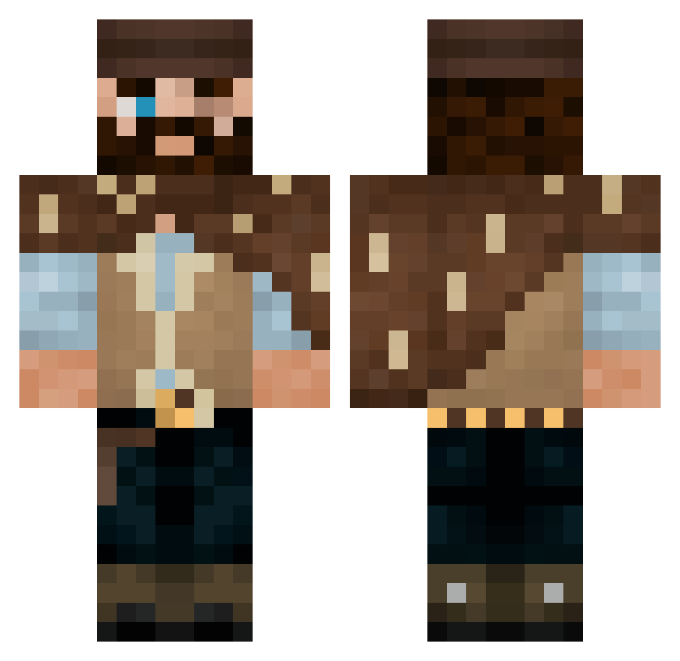 M4uzz Minecraft skin, front and back view