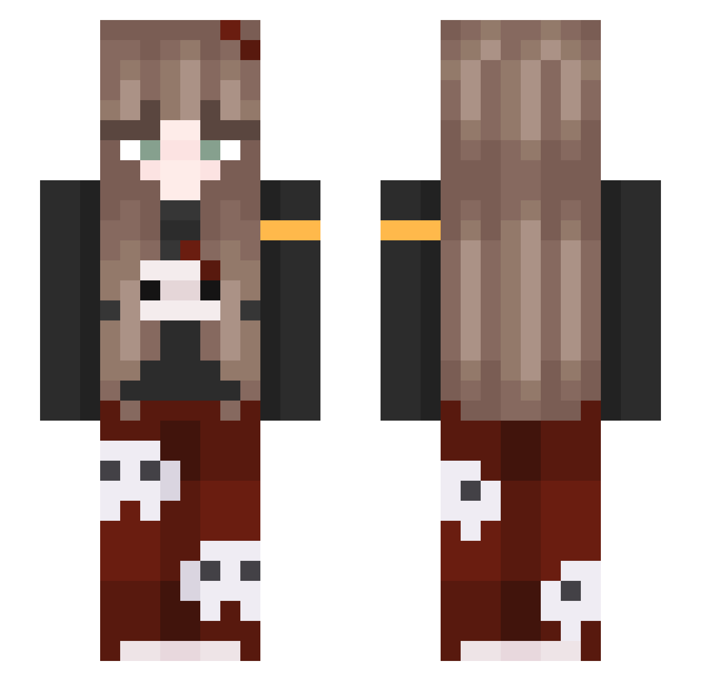 Lyvii Minecraft skin, front and back view