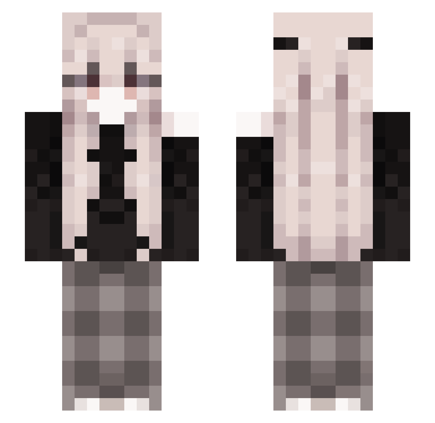 Sh1rayukii Minecraft skin, front and back view