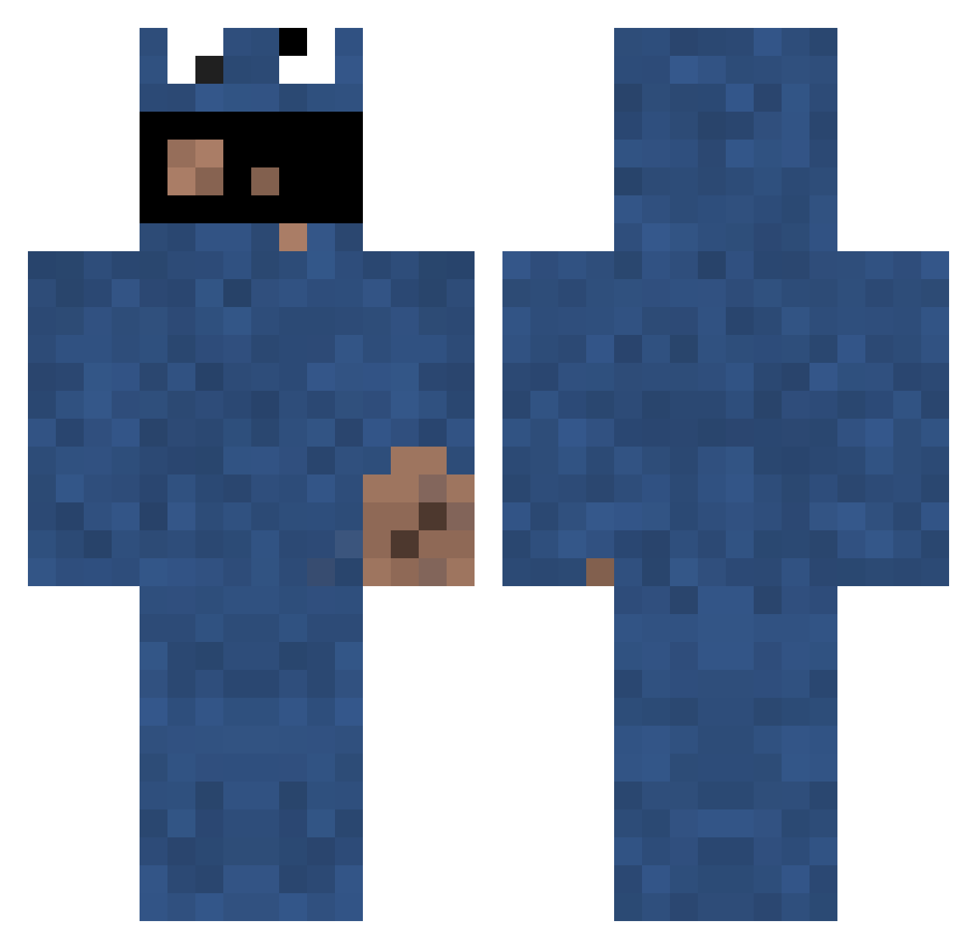 Smoares Minecraft skin, front and back view