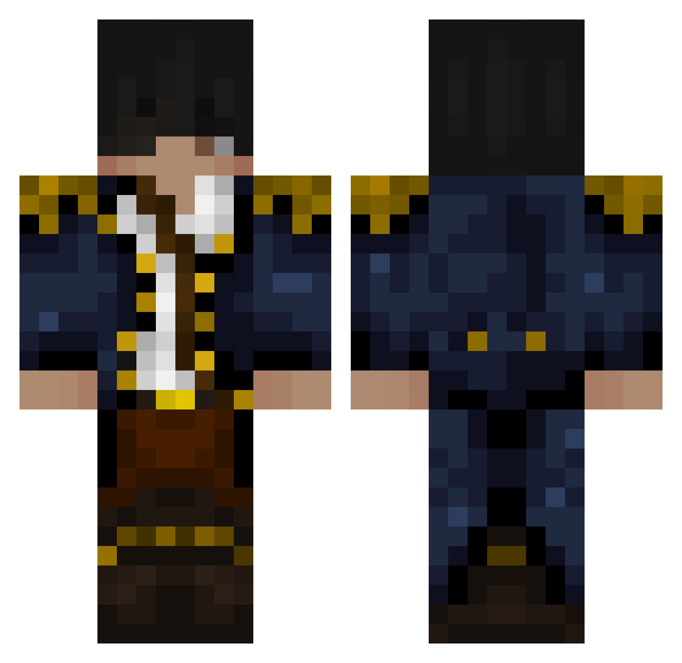 Nytraice Minecraft skin, front and back view