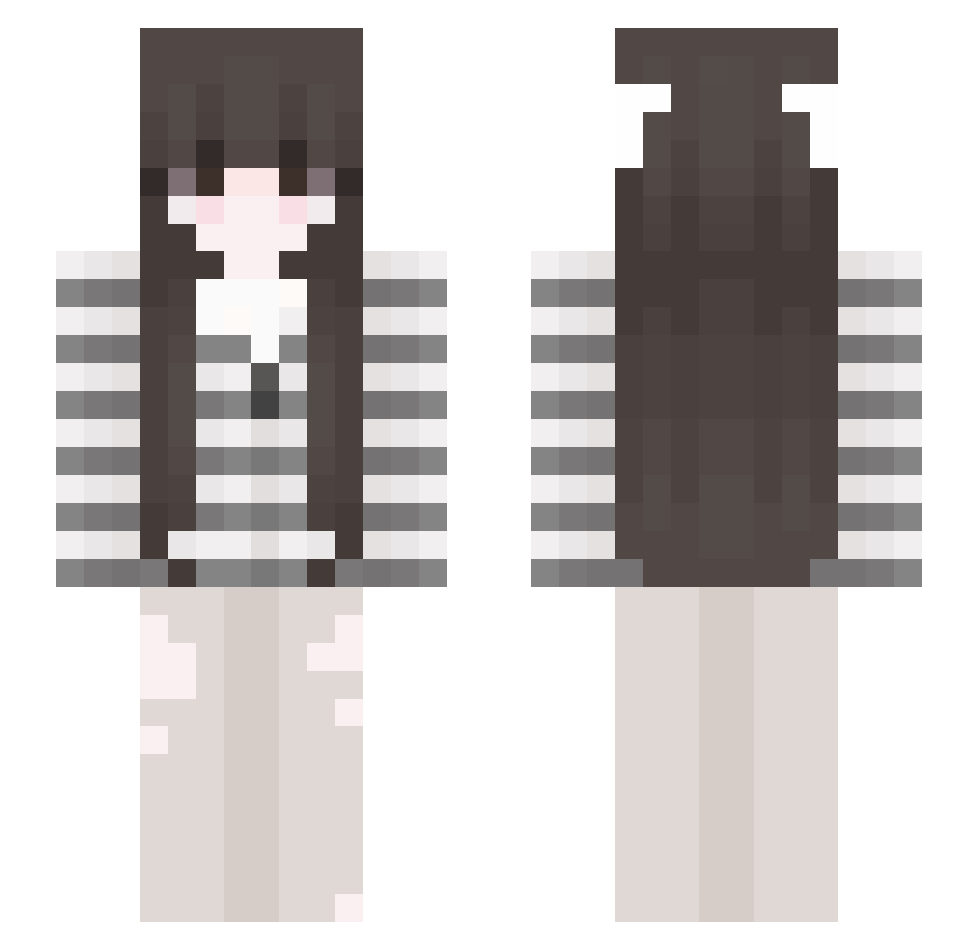 Brooks_grim Minecraft skin, front and back view