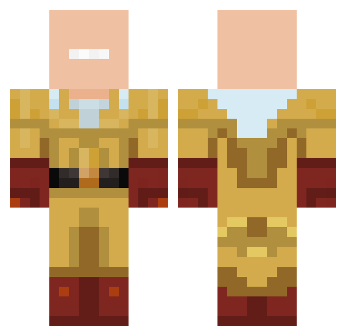 Bro__ Minecraft skin, front and back view