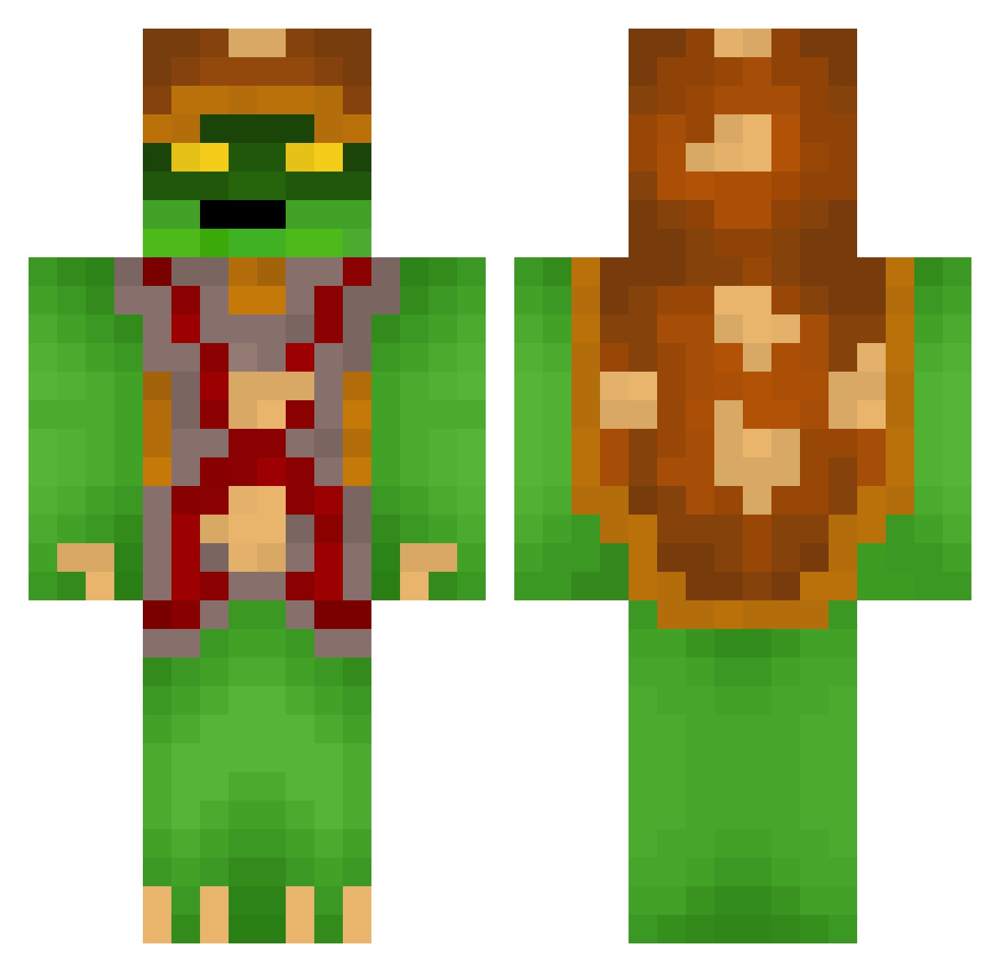Meowzrr Minecraft skin, front and back view