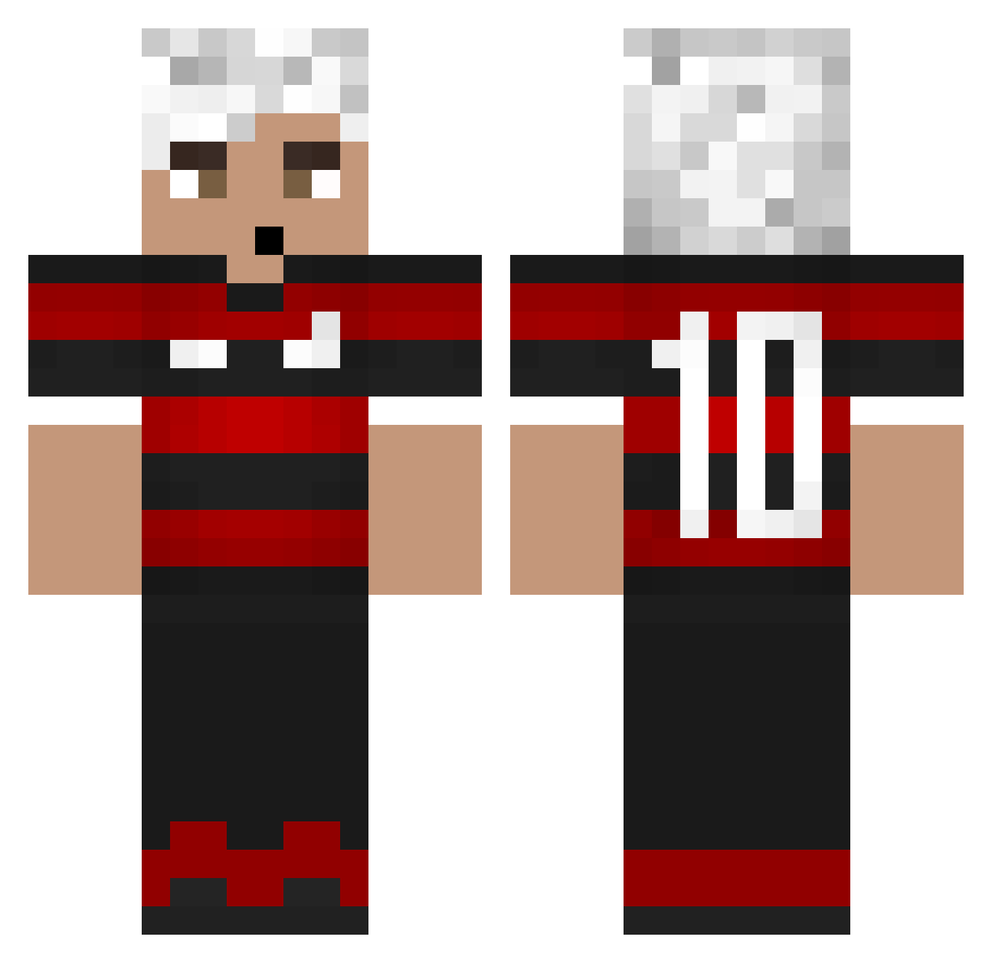 SaNisT Minecraft skin, front and back view