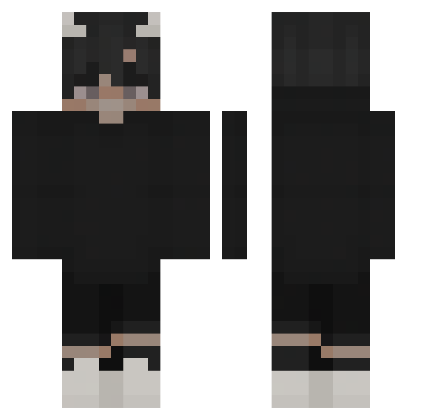 Deert7 Minecraft skin, front and back view