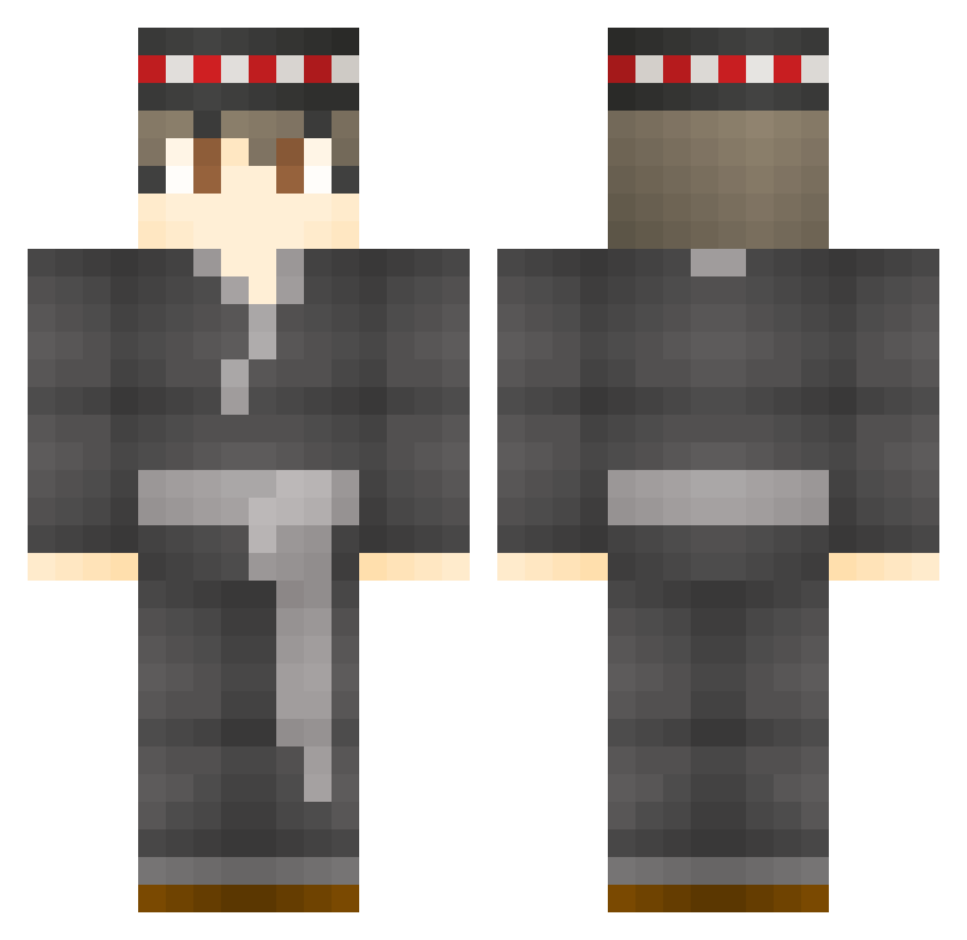Red_Peach_ Minecraft skin, front and back view