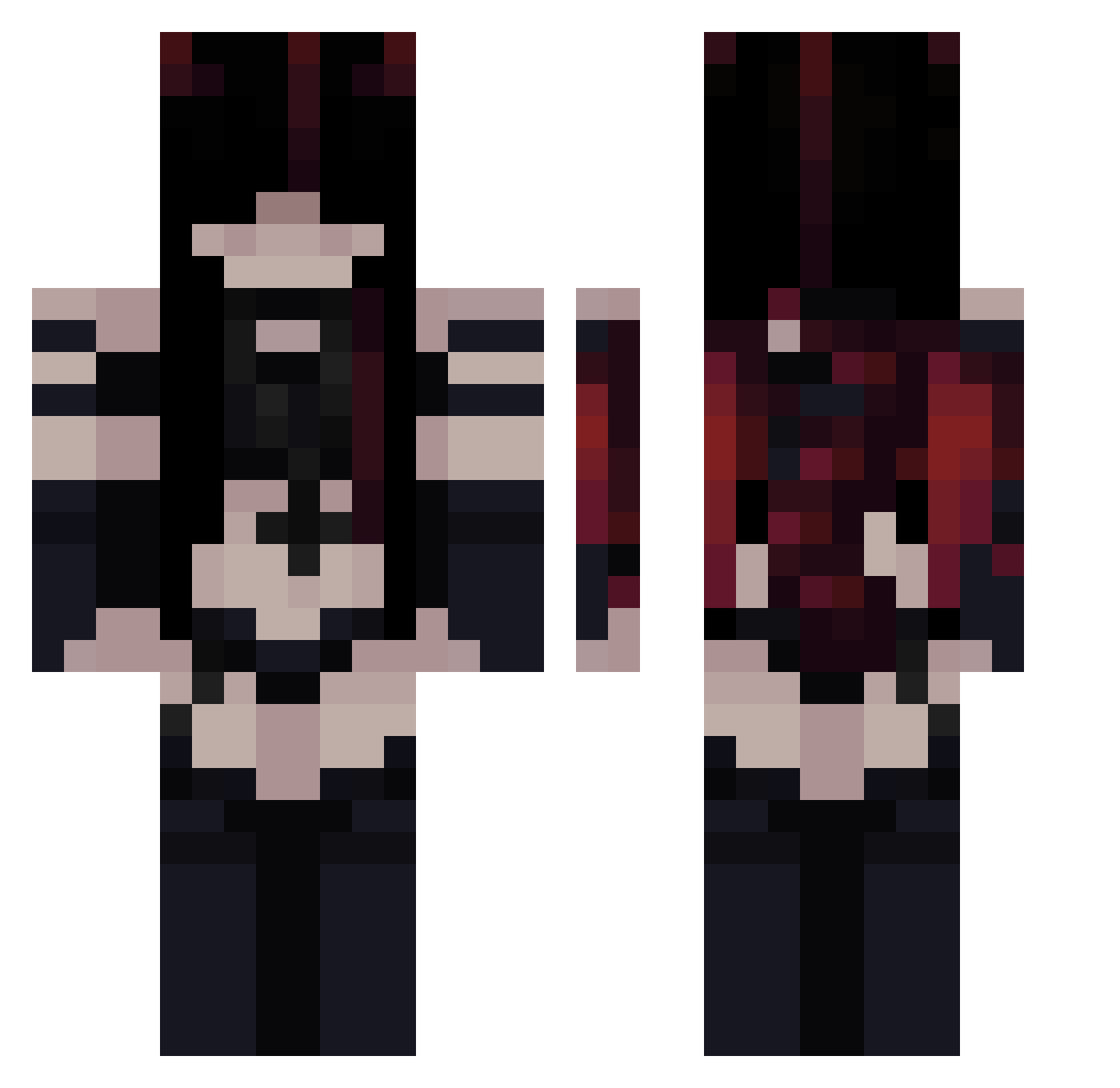 devilush Minecraft skin, front and back view