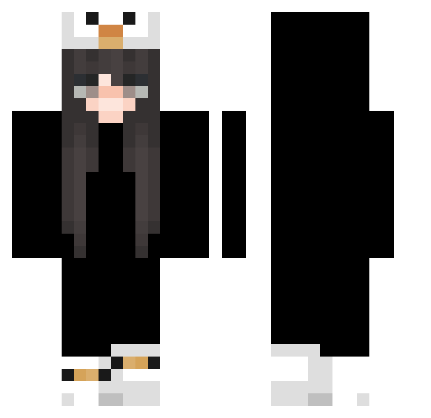 kleinShinoo Minecraft skin, front and back view
