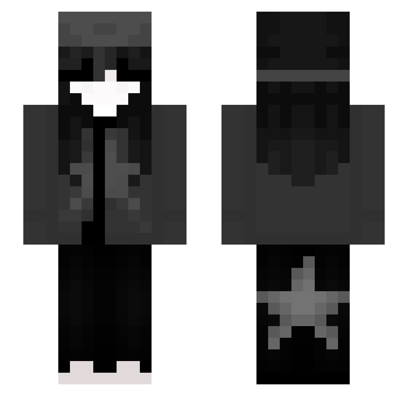xlmk Minecraft skin, front and back view