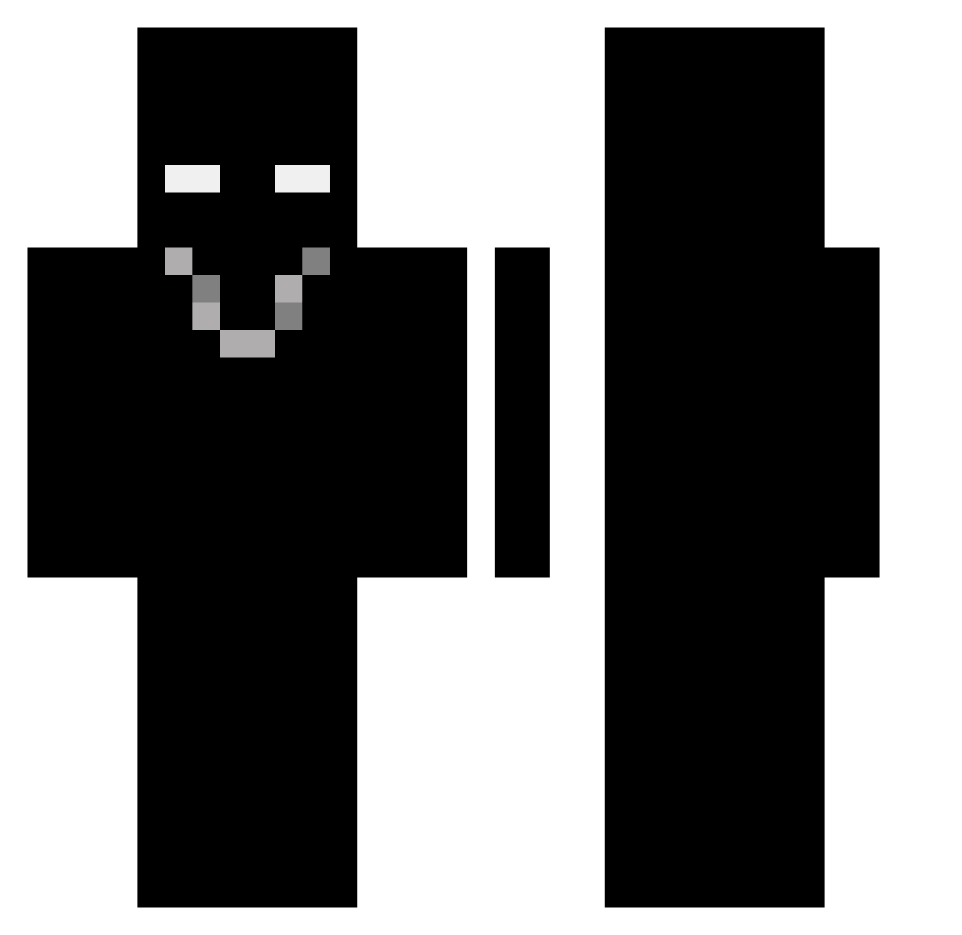 vm80 Minecraft skin, front and back view