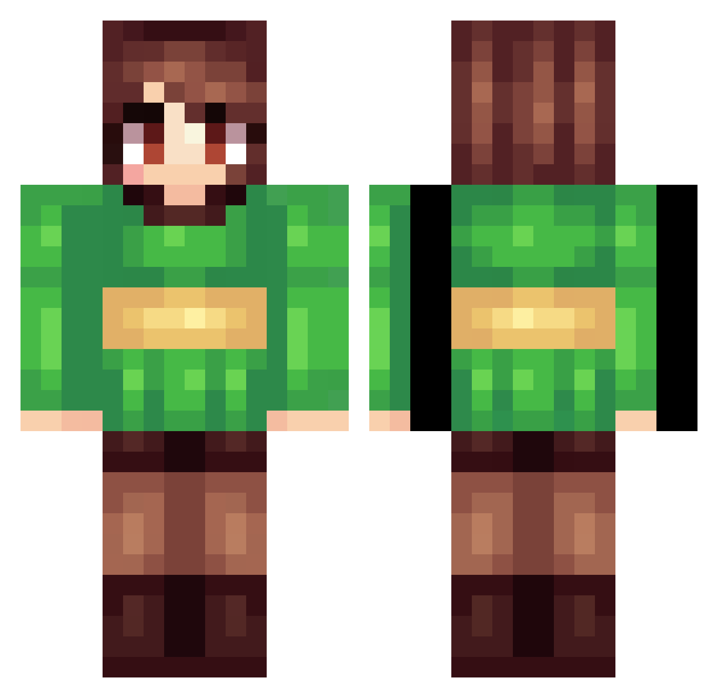 ArcoxiaKaku Minecraft skin, front and back view
