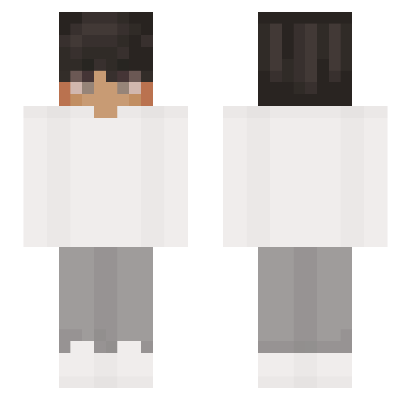 WashiMashi Minecraft skin, front and back view