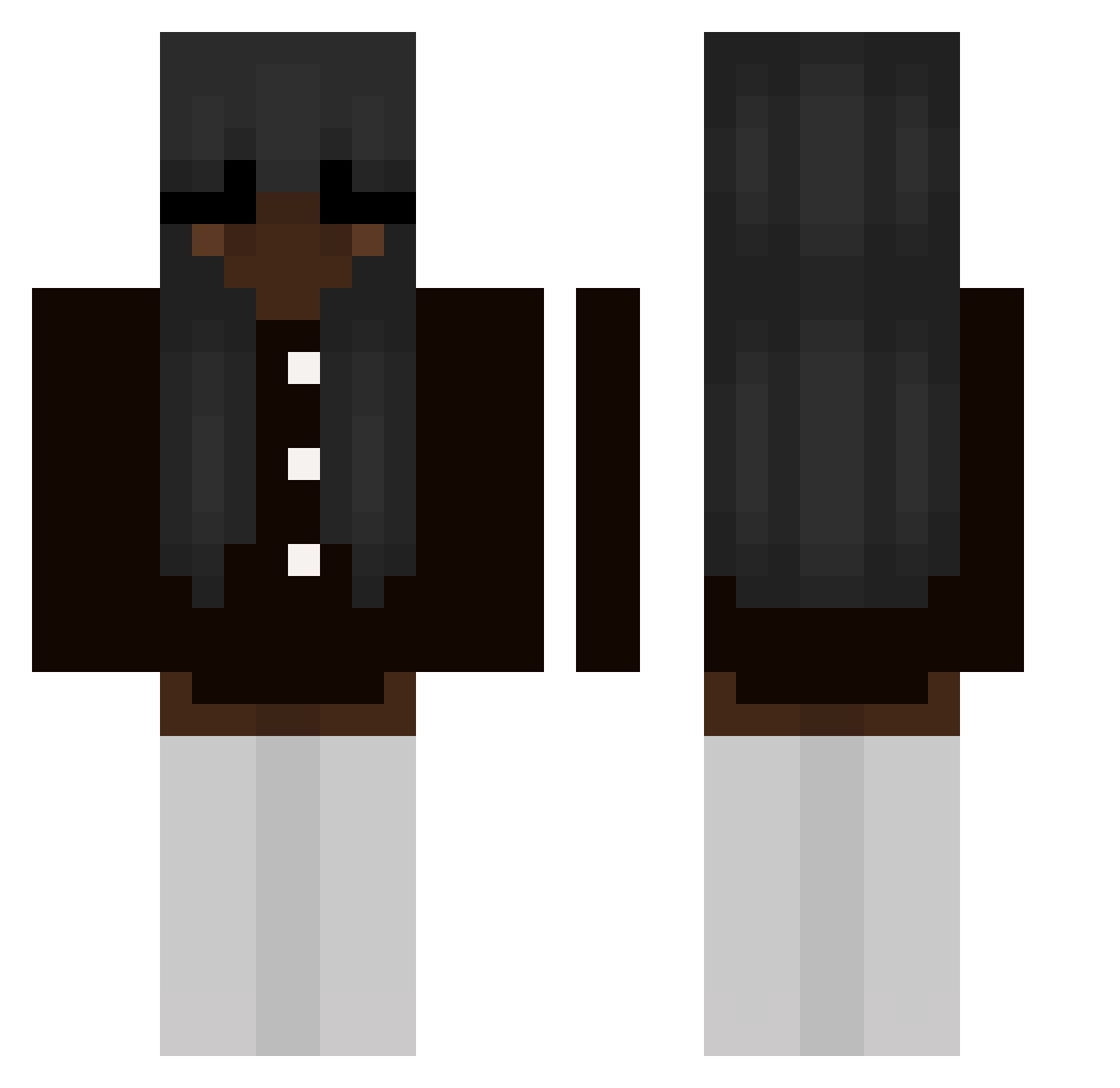 Yohesira Minecraft skin, front and back view