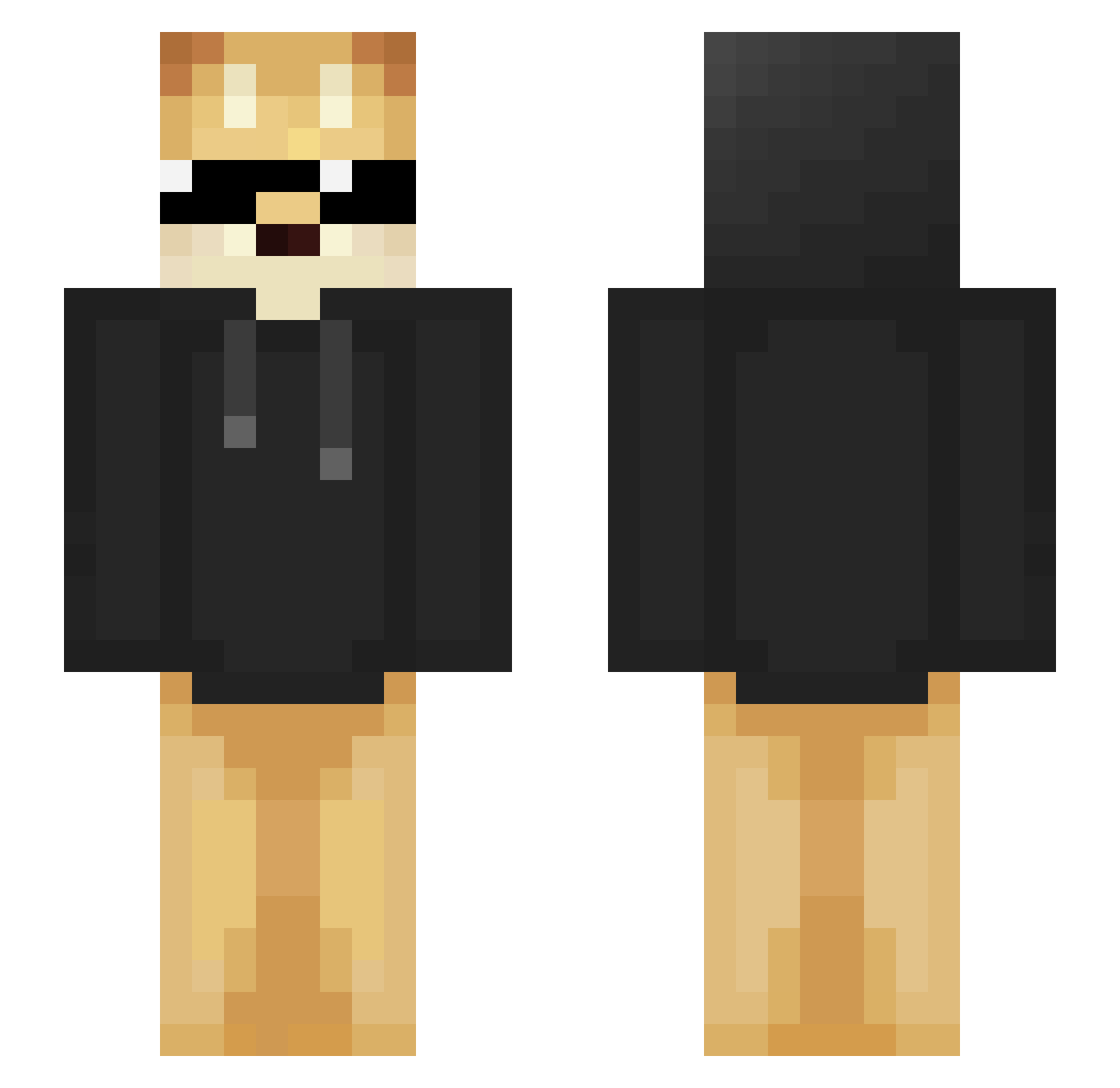 ArinLlullaku Minecraft skin, front and back view