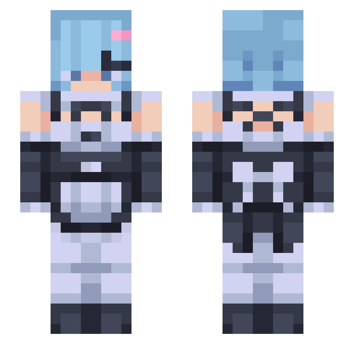 HollowedSpooky Minecraft skin, front and back view