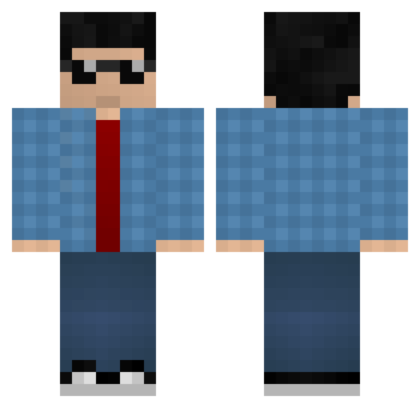 Yxilius Minecraft skin, front and back view